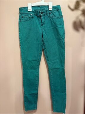 7 For All Mankind Gwenevere Green Skinny Jeans size 24